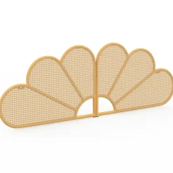 Tête de lit suspendue effet rotin et cannage 160 cm en forme de fleur*IDMarket New