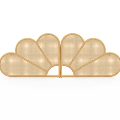 Tête de lit suspendue effet rotin et cannage 160 cm en forme de fleur*IDMarket New