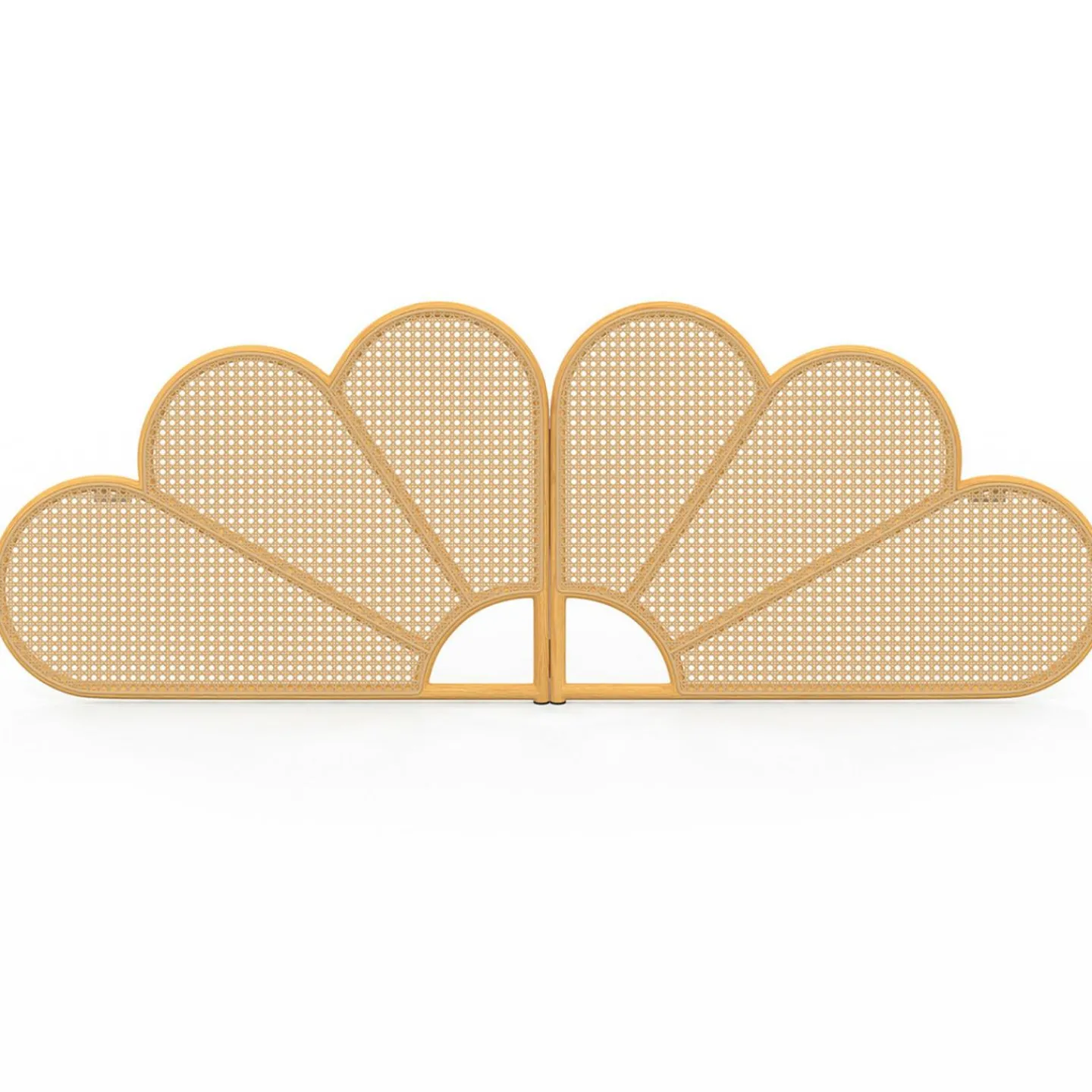 Tête de lit suspendue effet rotin et cannage 160 cm en forme de fleur*IDMarket New