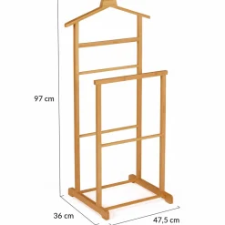 Valet de nuit en bambou portant à vêtements*IDMarket Discount