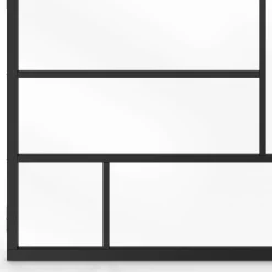 Verrière géométrique L. 93 x H. 108 cm en métal noir et verre trempé*IDMarket Outlet