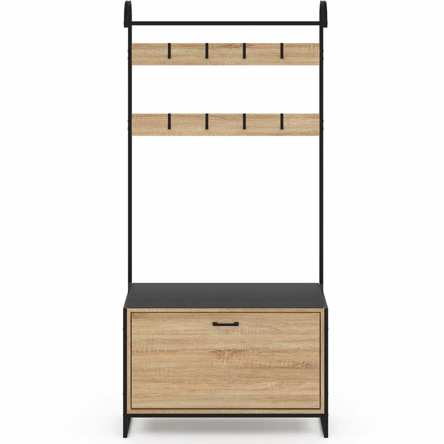 Vestiaire d'entrée avec banc et meuble à chaussures style industriel*IDMarket Outlet