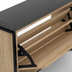 Vestiaire d'entrée avec banc et meuble à chaussures style industriel*IDMarket Outlet