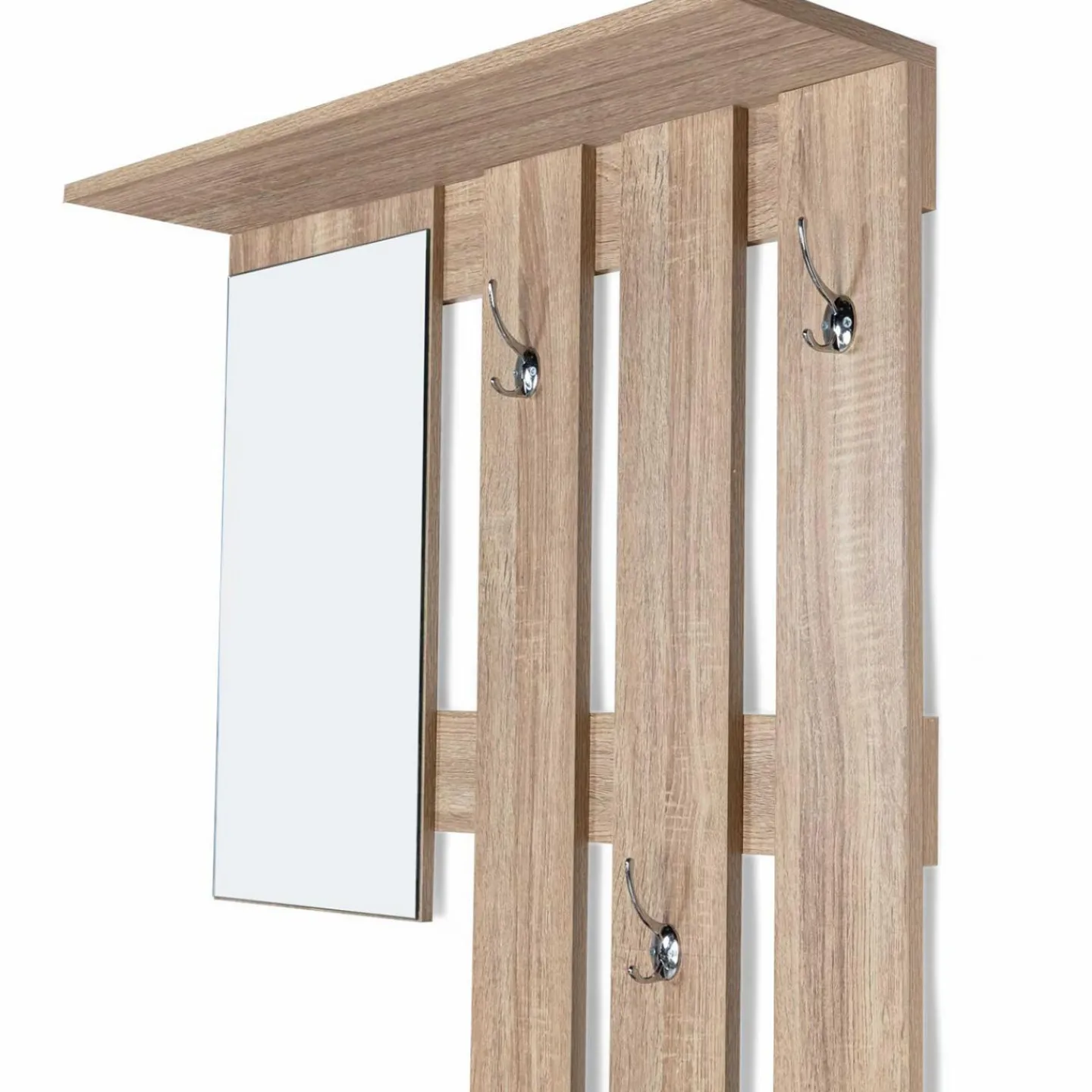 Vestiaire d’entrée avec miroir, porte-manteaux et range-chaussures en lot*IDMarket Outlet