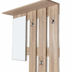 Vestiaire d'entrée avec miroir, porte-manteaux et range-chaussures*IDMarket Hot