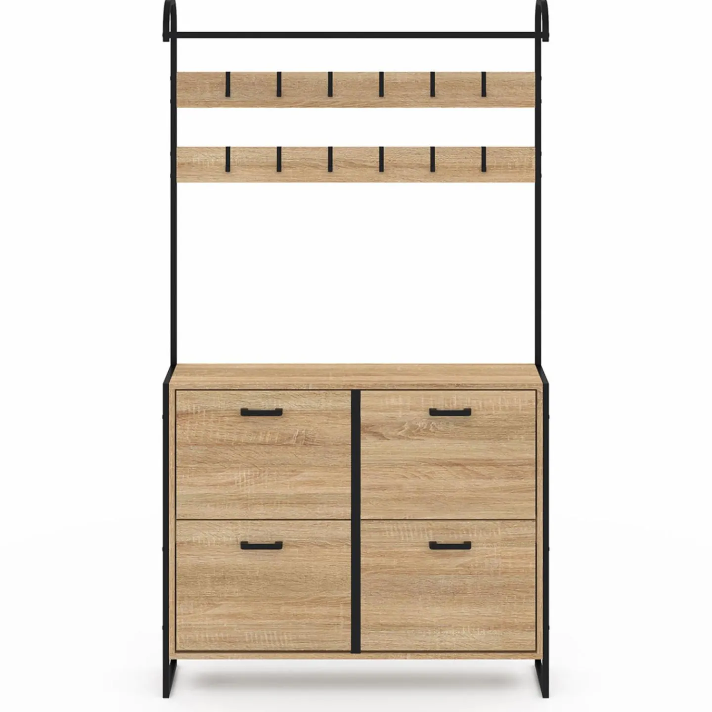 Vestiaire d'entrée industriel meuble chaussures 4 portes*IDMarket Sale