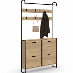 Vestiaire d'entrée industriel meuble chaussures 4 portes*IDMarket Sale