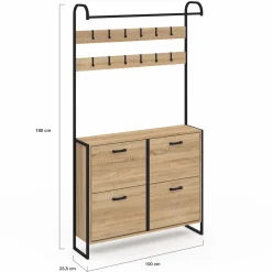 Vestiaire d'entrée industriel meuble chaussures 4 portes*IDMarket Sale