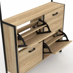 Vestiaire d'entrée industriel meuble chaussures 4 portes*IDMarket Sale