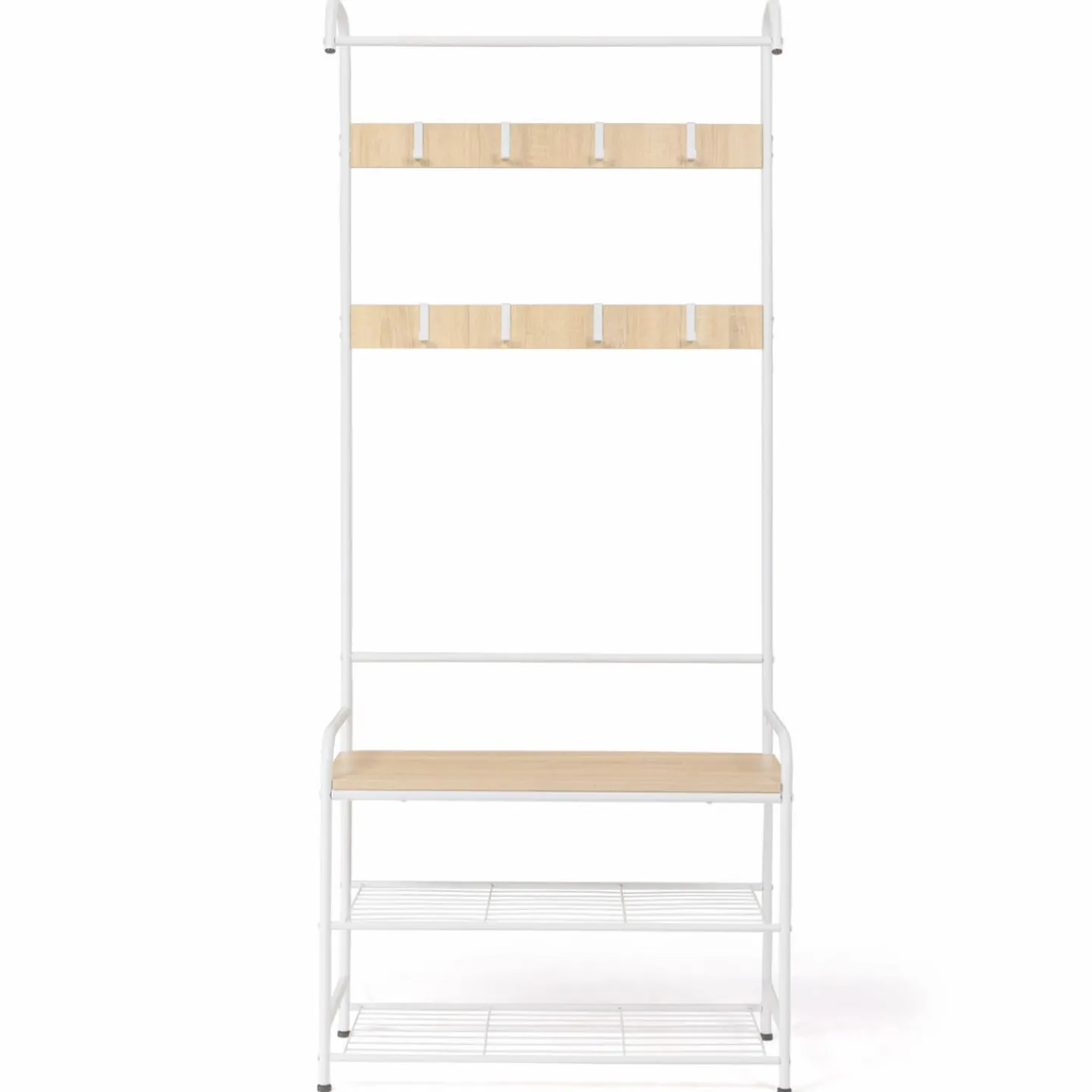 Vestiaire d'entrée industriel bois et métal blanc*IDMarket Discount