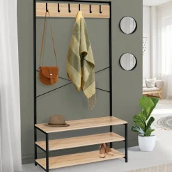 Vestiaire d’entrée style industriel avec tablettes*IDMarket Sale