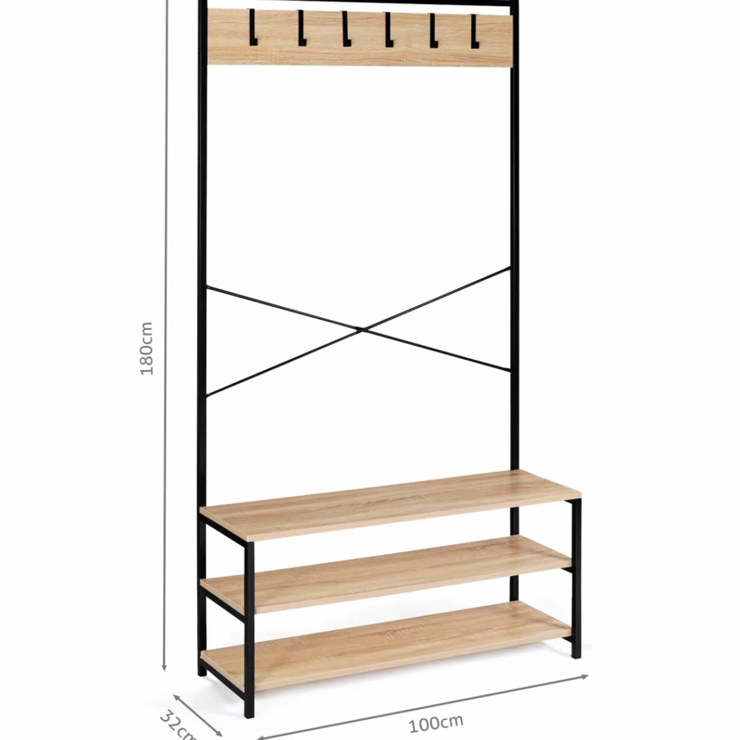 Vestiaire d’entrée style industriel avec tablettes*IDMarket Sale