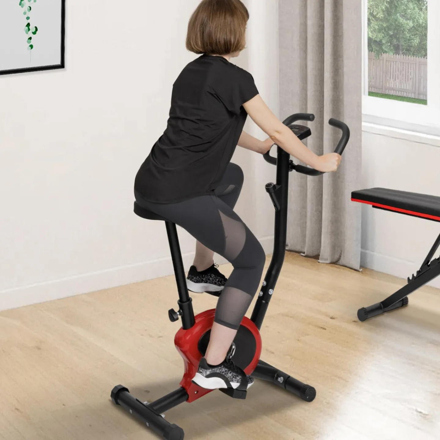 Vélo d'appartement avec écran LCD multifonction*IDMarket Discount